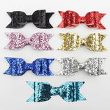 Maxbell Baby Girls Women Fashionable Bow Hair Clip Glitter Headwear Decor Hair Ornaments Blue