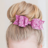 Maxbell Baby Girls Women Fashionable Bow Hair Clip Glitter Headwear Decor Hair Ornaments Pink