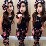 Maxbell Set Of Baby Girls Comfortable Fashionable Floral Cotton Blend T-Shirt Pants Headband 100