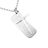 Maxbell Classic Stainless Steel Bible Cross Rectangle Immanuel Pendant Necklace Gift