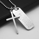 Maxbell Classic Stainless Steel Bible Cross Rectangle Immanuel Pendant Necklace Gift
