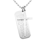 Maxbell Classic Stainless Steel Bible Cross Rectangle Immanuel Pendant Necklace Gift