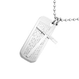 Maxbell Classic Stainless Steel Bible Cross Rectangle Immanuel Pendant Necklace Gift