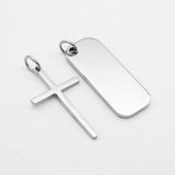 Maxbell Classic Stainless Steel Bible Cross Rectangle Immanuel Pendant Necklace Gift