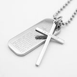 Maxbell Classic Stainless Steel Bible Cross Rectangle Immanuel Pendant Necklace Gift