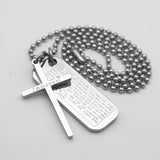 Maxbell Classic Stainless Steel Bible Cross Rectangle Immanuel Pendant Necklace Gift