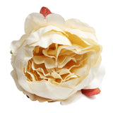 Maxbell 10 Pieces Artificial Silk Rose Bract Flower Head for DIY Headwear Wedding Decoration - Creamy White