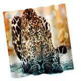 Maxbell Home Bathroom Bedroom Door Window Use Extra Long Fabric Bath Shower Leopard Print Pattern Curtain With 12 Hooks