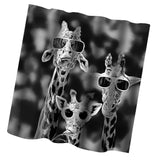 Maxbell Home Bathroom Bedroom Door Window Use Extra Long Fabric Bath Shower Giraffe Print Pattern Curtain With 12 Hooks #1