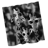 Maxbell Home Bathroom Bedroom Door Window Use Extra Long Fabric Bath Shower Giraffe Print Pattern Curtain With 12 Hooks #1