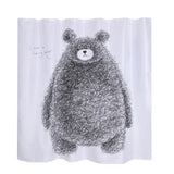 Maxbell Home Bathroom Bedroom Door Window Use Extra Long Fabric Bath Shower Bear Print Pattern Curtain With 12 Hooks