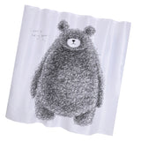 Maxbell Home Bathroom Bedroom Door Window Use Extra Long Fabric Bath Shower Bear Print Pattern Curtain With 12 Hooks