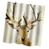 Maxbell Home Bathroom Bedroom Door Window Use Extra Long Fabric Bath Shower Deer Print Pattern Curtain With 12 Hooks