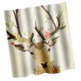 Maxbell Home Bathroom Bedroom Door Window Use Extra Long Fabric Bath Shower Deer Print Pattern Curtain With 12 Hooks