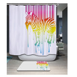 Maxbell Home Bathroom Bedroom Door Window Use Extra Long Fabric Bath Shower Zebra Print Pattern Curtain With 12 Hooks #1