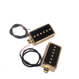 Maxbell 2 Pieces Plastic Alnico 5 Soapbar Pickup for Electric Guitar Replacement Parts Neck/Bridge Golden