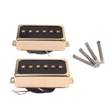 Maxbell 2 Pieces Plastic Alnico 5 Soapbar Pickup for Electric Guitar Replacement Parts Neck/Bridge Golden