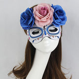 Maxbell Women Girls Venetian Flower Masquerade Costume Accessory Dance Party Halloween Props Fun Eyewear Eye Mask Blue