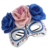 Maxbell Women Girls Venetian Flower Masquerade Costume Accessory Dance Party Halloween Props Fun Eyewear Eye Mask Blue