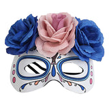 Maxbell Women Girls Venetian Flower Masquerade Costume Accessory Dance Party Halloween Props Fun Eyewear Eye Mask Blue