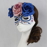 Maxbell Women Girls Venetian Flower Masquerade Costume Accessory Dance Party Halloween Props Fun Eyewear Eye Mask Blue