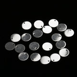 Maxbell Pack of 20PCS Alloy Round Pieces With Hole For Jewelry Necklace Earrings Jewelry Bracelet Making Craft Projects DIY Silver