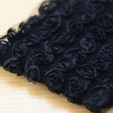 Maxbell 3 Yard 6-Rows Rose Flower Chiffon Sewing Lace Trim Fabric Craft Projects Hat Clothes Decor Wedding Party DIY Black