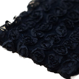 Maxbell 3 Yard 6-Rows Rose Flower Chiffon Sewing Lace Trim Fabric Craft Projects Hat Clothes Decor Wedding Party DIY Black