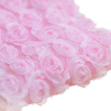 Maxbell 3 Yard 6-Rows Rose Flower Chiffon Sewing Lace Trim Fabric Craft Projects Hat Clothes Decor Wedding Party DIY Pink