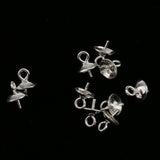 Maxbell 10x 925 Sterling Silver Pearl Bail Eye Pin Pendants DIY Jewelry Findings 5mm