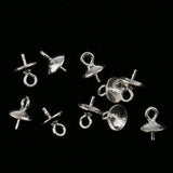 Maxbell 10x 925 Sterling Silver Pearl Bail Eye Pin Pendants DIY Jewelry Findings 5mm