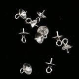 Maxbell 10x 925 Sterling Silver Pearl Bail Eye Pin Pendants DIY Jewelry Findings 5mm