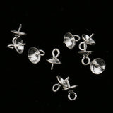 Maxbell 10x 925 Sterling Silver Pearl Bail Eye Pin Pendants DIY Jewelry Findings 5mm