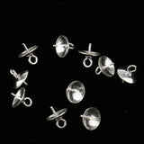 Maxbell 10 Sterling Silver Bail Connector Pendant Pearl Cap For Jewelry Findings 6mm