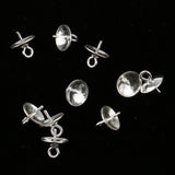 Maxbell 10 Sterling Silver Bail Connector Pendant Pearl Cap For Jewelry Findings 6mm