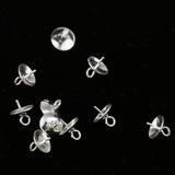 Maxbell 10 Sterling Silver Bail Connector Pendant Pearl Cap For Jewelry Findings 6mm