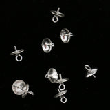 Maxbell 10 Sterling Silver Bail Connector Pendant Pearl Cap For Jewelry Findings 6mm