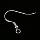 Maxbell 10pcs 925 Sterling Silver Ear Wire Earwire Ball French Hook Findings 20x19mm