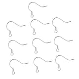 Maxbell 10pcs 925 Sterling Silver Ear Wire Earwire Ball French Hook Findings 14x13mm