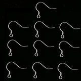 Maxbell 10pcs 925 Sterling Silver Ear Wire Earwire Ball French Hook Findings 14x13mm