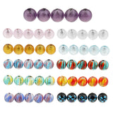 Maxbell Pack of 5PCS Two-Tone Color Silver Foil Round Glass Loose Beads For Jewelry Necklace Bracelet DIY Making 12mm Coffee