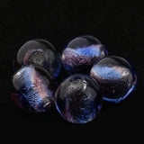 Maxbell Pack of 5PCS Two-Tone Color Silver Foil Round Glass Loose Beads For Jewelry Necklace Bracelet DIY Making 12mm Purple