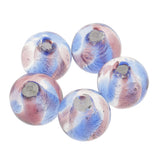 Maxbell Pack of 5PCS Two-Tone Color Silver Foil Round Glass Loose Beads For Jewelry Necklace Bracelet DIY Making 12mm Purple