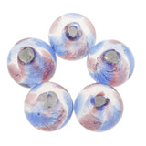 Maxbell Pack of 5PCS Two-Tone Color Silver Foil Round Glass Loose Beads For Jewelry Necklace Bracelet DIY Making 12mm Purple