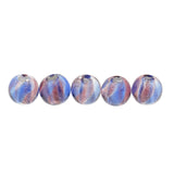 Maxbell Pack of 5PCS Two-Tone Color Silver Foil Round Glass Loose Beads For Jewelry Necklace Bracelet DIY Making 12mm Purple