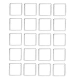 Maxbell Pack of 20PCS Novelty Brass Square Jewelry Necklace Bracelet Earrings Findings Craft Projects Making DIY Accs Silver