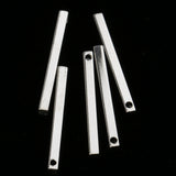 Maxbell Pack of 20PCS Alloy Cuboid Copper Stick With Hole For Jewelry Necklace Earrings Making Home Hanging Embellishments Silver