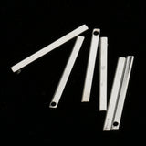 Maxbell Pack of 20PCS Alloy Cuboid Copper Stick With Hole For Jewelry Necklace Earrings Making Home Hanging Embellishments White K