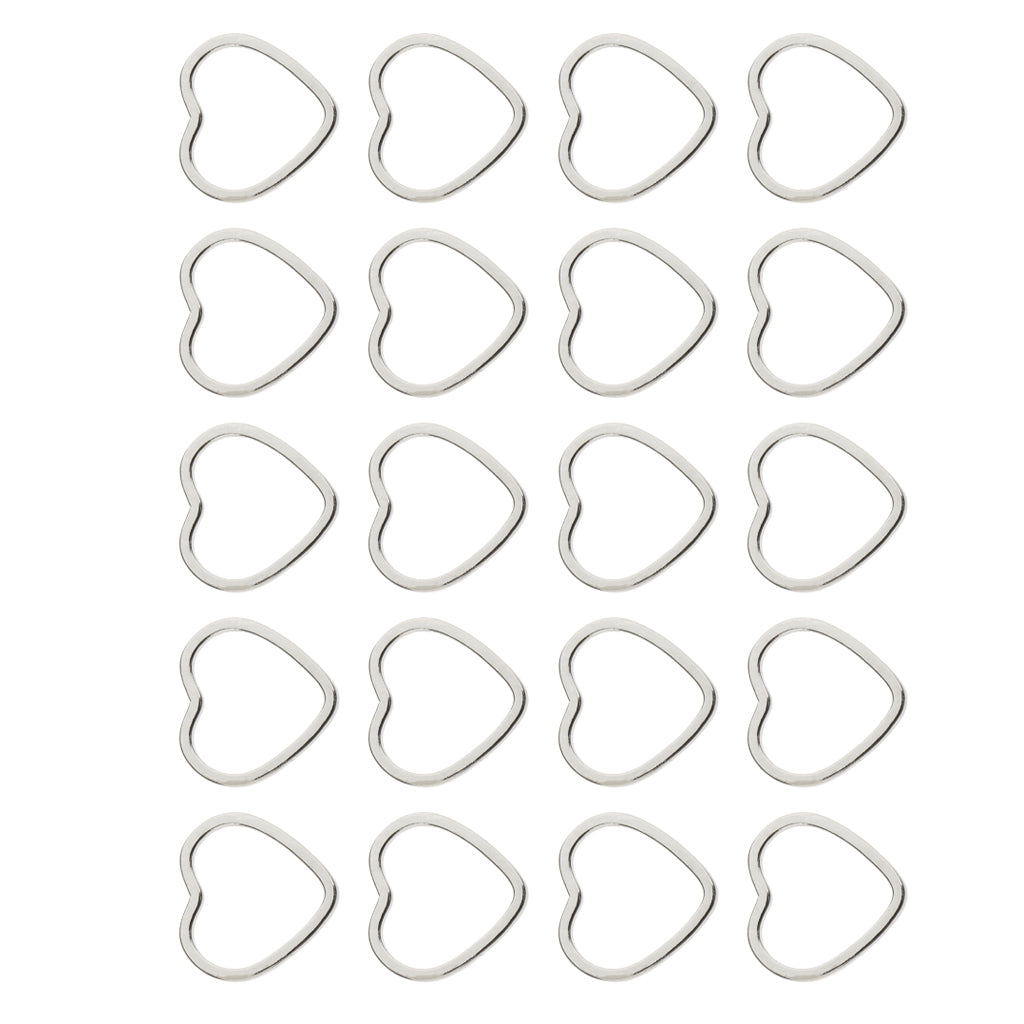 Maxbell Pack of 20PCS Alloy Heart Shape Findings Charms For Jewelry Bracelet Necklace Earrings Making Craft White K
