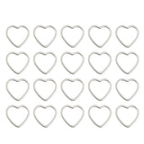 Maxbell Pack of 20PCS Alloy Heart Shape Findings Charms For Jewelry Bracelet Necklace Earrings Making Craft White K